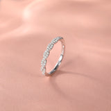 Load image into Gallery viewer, 925 Sterling Silver Twisted Rope Eternity Band Half Circle Moissanite Rings for Women