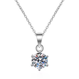 Load image into Gallery viewer, OAHLAN Fine Jewellery 1ct Round Cut S925 Sterling Silver Necklace with Zircon for Women Anniversary Engagement