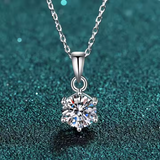 Load image into Gallery viewer, OAHLAN Fine Jewellery 1ct Round Cut S925 Sterling Silver Necklace with Zircon for Women Anniversary Engagement