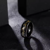 Load image into Gallery viewer, Fashion Male Jewelry 8mm Black Sandstone Gold Foil Brushed Silver Foil Tungsten Carbide Rings for Men Wedding Gift