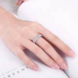 Load image into Gallery viewer, 925 Sterling Silver Eternity Stackable Ring Promise Wedding Band Moissanite Rings for Women