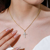 Load image into Gallery viewer, Fashion Jewelry Hypoallergenic Tarnish Free 5A Cubic Zirconia 925 Sterling Silver Cross Pendant Necklace for Party Gifts