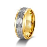 Load image into Gallery viewer, Fashion Jewelry 8mm Gold Plated Hammered Tungsten Carbide Ring for Men Wedding Engagement