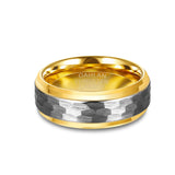 Load image into Gallery viewer, Fashion Jewelry 8mm Gold Plated Hammered Tungsten Carbide Ring for Men Wedding Engagement