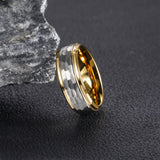 Load image into Gallery viewer, Fashion Jewelry 8mm Gold Plated Hammered Tungsten Carbide Ring for Men Wedding Engagement