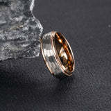 Load image into Gallery viewer, Fashion Jewelry 8mm Rose Gold Plated Hammered Tungsten Carbide Ring for Men Wedding Engagement