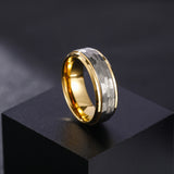 Load image into Gallery viewer, Fashion Jewelry 8mm Gold Plated Hammered Tungsten Carbide Ring for Men Wedding Engagement