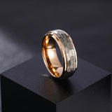 Load image into Gallery viewer, Fashion Jewelry 8mm Rose Gold Plated Hammered Tungsten Carbide Ring for Men Wedding Engagement