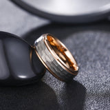 Load image into Gallery viewer, Fashion Jewelry 8mm Rose Gold Plated Hammered Tungsten Carbide Ring for Men Wedding Engagement