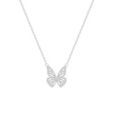 Load image into Gallery viewer, Women&#39;s 925 Sterling Silver 18K Gold-Plated Butterfly Pendant Necklace with Zirconia Fashion Jewelry