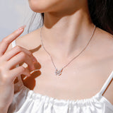 Load image into Gallery viewer, Women&#39;s 925 Sterling Silver 18K Gold-Plated Butterfly Pendant Necklace with Zirconia Fashion Jewelry