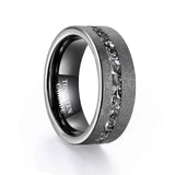 Load image into Gallery viewer, Fashion Jewelry 8mm Black Sand Bottom Aluminum Inlay Tungsten Carbide Rings for Men Wedding Engagement