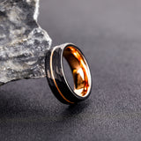 Load image into Gallery viewer, Fashion Male Jewelry 8mm Hammered Grooved Rose Gold Plated Tungsten Carbide Rings for Men Wedding Gift