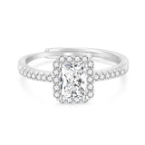 Load image into Gallery viewer, OAHLAN Fine Jewellery Radiant Cut Sparkling Zircon Adjustable S925 Sterling Silver Ring for Women Wedding Engagement