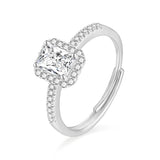 Load image into Gallery viewer, OAHLAN Fine Jewellery Radiant Cut Sparkling Zircon Adjustable S925 Sterling Silver Ring for Women Wedding Engagement