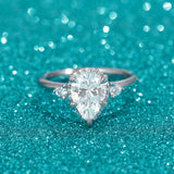Load image into Gallery viewer, OAHLAN Fine Jewellery Wholesale Pear Cut S925 Sterling Silver Ring with Cubic Zircon for Women Wedding Party Engagement Gift