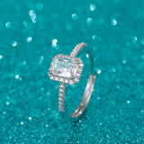 Load image into Gallery viewer, OAHLAN Fine Jewellery Radiant Cut Sparkling Zircon Adjustable S925 Sterling Silver Ring for Women Wedding Engagement