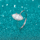 Load image into Gallery viewer, OAHLAN Fine Jewellery 2ct Marquise Cut Moissanite 925 Sterling Silver Ring for Women Anniversary Engagement Wedding