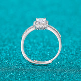 Load image into Gallery viewer, OAHLAN Fine Jewellery Radiant Cut Sparkling Zircon Adjustable S925 Sterling Silver Ring for Women Wedding Engagement