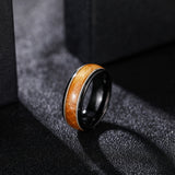 Load image into Gallery viewer, Fashion Male Jewelry 8mm Dual Silver Guitar String and Barrel Wood Tungsten Carbide Rings for Men Wedding Engagement