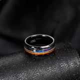 Load image into Gallery viewer, Fashion Jewelry 8mm Guitar String Barrel Wood and Abalone Shell Pattern Tungsten Carbide Rings for Men Wedding Engagement