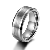 Load image into Gallery viewer, 6-8mm Silver Brushed Tungsten Carbide Ring for Men Wedding