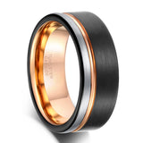 Load image into Gallery viewer, 6mm Inlay Tungsten Ring Thin Groove Line Brushed Tungsten Wedding Band