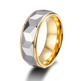 Load image into Gallery viewer, 8mm High Polished Engraving Silver Gold Plated Tungsten Carbide Ring