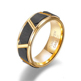 Load image into Gallery viewer, Customized 8mm 24K Gold Plated Black Brushed Matte Tungsten Carbide Ring for Men Wedding Band Wholesale