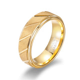 Load image into Gallery viewer, 7MM Mechanical Sandblasted Silver 24K Gold Plated Tungsten Rings for Men