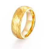 Load image into Gallery viewer, 8mm 24K Gold Plated Domed Hammered Tungsten Carbide Ring