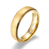 Load image into Gallery viewer, 6MM Sandblasted Beveled Polished Edge 24K Gold Plated Tungsten Carbide Rings