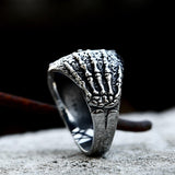 Load image into Gallery viewer, Men Vintage Stainless Steel Hand Bone Five Point Star Viking Ring