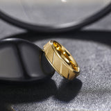 Load image into Gallery viewer, 7MM Mechanical Sandblasted Silver 24K Gold Plated Tungsten Rings for Men