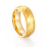 Load image into Gallery viewer, 8mm 24K Gold Plated Domed Hammered Tungsten Carbide Ring