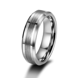 Load image into Gallery viewer, 6-8mm Silver Brushed Tungsten Carbide Ring for Men Wedding