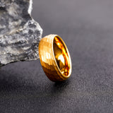 Load image into Gallery viewer, 8mm 24K Gold Plated Domed Hammered Tungsten Carbide Ring