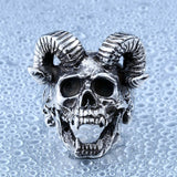 Load image into Gallery viewer, Men Vintage Stainless Steel Casting Punk Satan Sheep Head Skull Ring