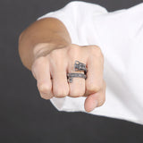 Load image into Gallery viewer, Vintage Fashion Punk Open Ring Dragon Men Stainless Steel Ring