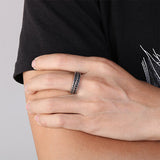 Load image into Gallery viewer, Men Stainless Steel Jewelry Punk Twist Chain Ring Wholesale