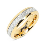 Load image into Gallery viewer, Wholesale Women&#39;s Beautiful 6mm Band Silver Inlay Gold Plated Tungsten Carbide Rings for Wedding