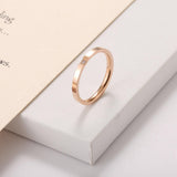 Load image into Gallery viewer, Stainless Steel Single Zircon Women Ring Wedding Bands Fashion Jewelry