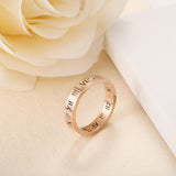 Load image into Gallery viewer, 18K Rose Gold Plated Roman Digital Couple Ring Jewelry Stainless Steel Women Wedding Bands