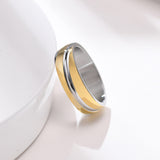 Load image into Gallery viewer, Men&#39;s Fashion Wedding Jewelry 6MM Width IP Black/Gold/Rose Gold Plated Oblique Lined Stainless Steel Ring for Male