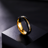 Load image into Gallery viewer, 6mm Tungsten Carbide Ring Black Gold Men Women Wedding Band Wholesale