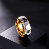 Load image into Gallery viewer, 8mm High Polished Engraving Silver Gold Plated Tungsten Carbide Ring