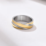 Load image into Gallery viewer, Men&#39;s Fashion Wedding Jewelry 6MM Width IP Black/Gold/Rose Gold Plated Oblique Lined Stainless Steel Ring for Male