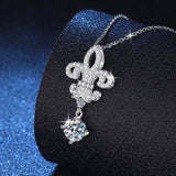 Load image into Gallery viewer, Fashion Luxury Jewelry 1Ct Round Cut Queen Crown Pendant 925 Sterling Silver Moissanite Necklaces for Women