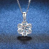 Load image into Gallery viewer, Fashion Luxury Jewelry 1Ct Round Cut D Grade VVS1 Snowflake Pendant 925 Sterling Silver Moissanite Necklaces for Women