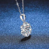 Load image into Gallery viewer, Fashion Luxury Jewelry 1Ct Round Cut D Grade VVS1 Snowflake Pendant 925 Sterling Silver Moissanite Necklaces for Women